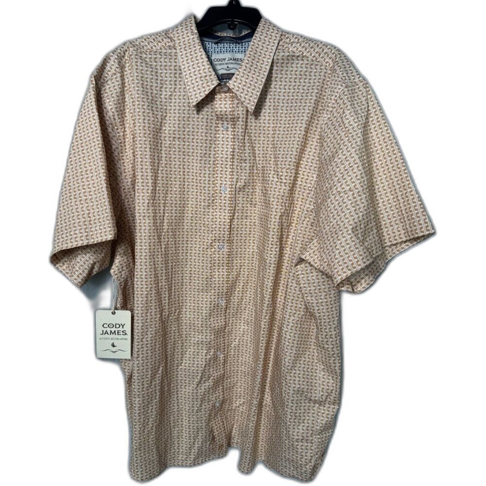 Cody James Cowboy Western Button Down Shirt Short Sleeve Geo Pattern 4XL NWT